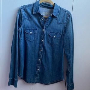 Denim snap button shirt